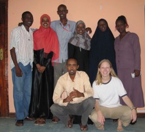 Beth Ponder '04 with team she worked with in Kenya for the MENTOR Initiative.