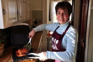 Donna Krivoski with her recipe for grilled salmon