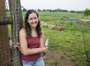 Jennifer Bell '11 performed research on soil management at Lafayette's Organic Garden near Metzgar Fields as a Mellon Scholar.
