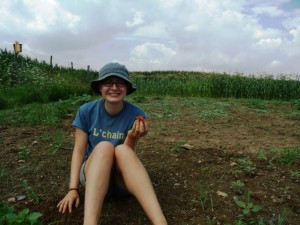 Julia Seidenstein ’14 at the Lafayette Organic Garden