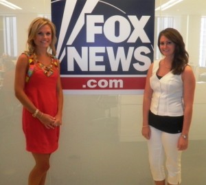 Meghan Baker ’07 and Rebecca Heslin ’12 at Fox News