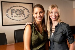Madeline Laskoski ’13, left, with Claudine Lilien ’90 at Fox headquarters in New York City