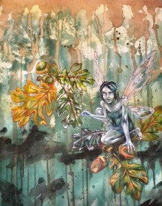 A fairy painting for Sobol's honors thesis.