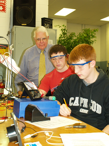 Gerald Paist '61 with Pathfinder Region Vocational Technical High School students