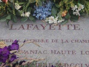 tombstone of the grave of the Marquis de Lafayette, photo by Matt Mezger '13