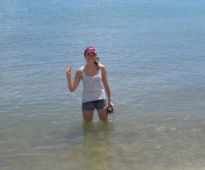 Brooke Kohler ’13 on a beach on St. John Island