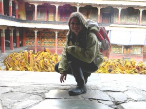 Ericka Chehi ’12 at a Tibetan monastery