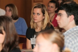 Erika Stasakova '12 listens during a session.