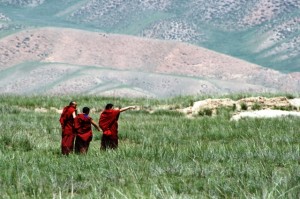 Tibetan monks in Gansu Province