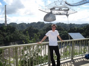Michael Pinkard ’14 at Arecibo Observatory in Puerto Rico