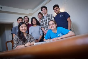 This year’s Reeder Fellows are Luna Yuan ’12 (seated, l-r) and Rachel Gordon ’14. Standing are Alexander Pong ’12 (l-r), Elliott Mitchell-Colgan ’12, Nan Li ’12, Michael Pinkard ’14, Austin Weidner ’12, and Ahsan Nawroj ’12.