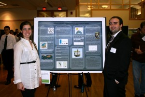 Ashley Kaminski '13 and Rich Albertini ’13 with their project Methane Hydrates: Energy Solution or Environmental Hazard!