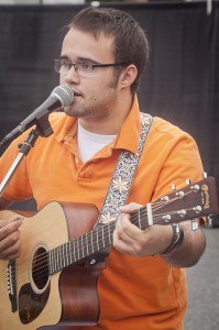 Carlos Barata ’14 performs at the College's annual Block pARTy.