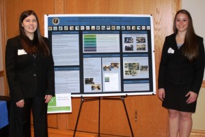 Laura Spadaccini ’14 and Rebecca Citrin ’14 with their research entitled Engineering Education for Grades K-12
