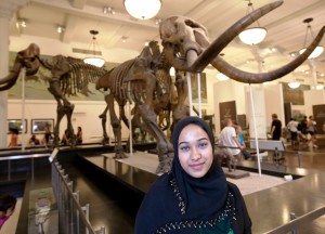 Shabhia Akter ’15 at the American Museum of Natural History