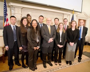 The team with Ben Bernanke, chairman of the Federal Reserve