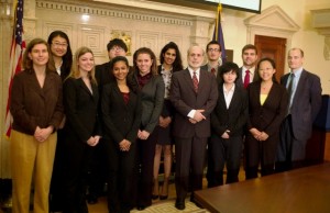 Last year's team at the national competition with Ben Bernanke, chairman of the Federal Reserve