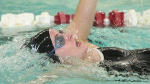Abby Floyd-Jones ’14 swims the back stroke