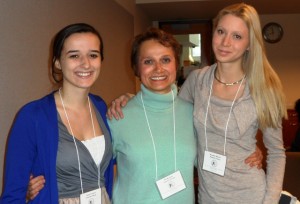 Isabel Connolly ’14, l-r, Professor Ida Sinkevic, and Monika Krumova ’13 at the Seventh Undergraduate Conference in Medieval and Early Modern Studies at Moravian College