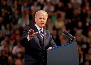 Vice President Joe Biden speaks to a packed crowd in Kirby Sports Center.