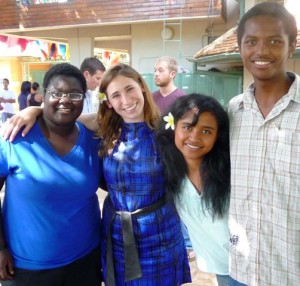 Jessica London '13, Rebeka Ramangamihanta ’16, and two other Madagascar students