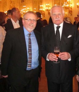 Professor Skip Wilkins with former Czech President Vaclav Klaus