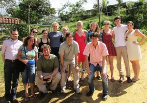 Lafayette College students on the Costa Rica team pose for a photo at La Gran Vista Agricultural Farm
