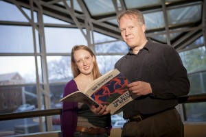 Tracy McFarlan ’13 and Kirk O’Riordan, assistant professor of music, in the Williams Center for the Arts