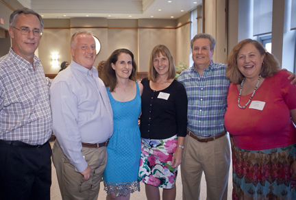 The Class of 1981 attendees at Alumni Summer College with President Alison Byerly: Christopher Thomas, Janet Edelstein, Mark Goldstone, and Laurie Bell