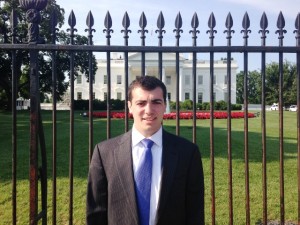 Adam Chernicoff '14 in front of the White House