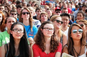 Members of the Class of 2016 listen during Convocation ceremonies last year.