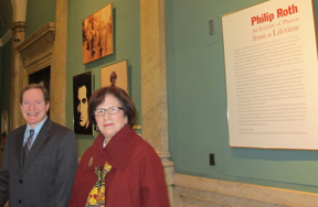 Rosemary Konner Steinbaum ’74 with James Lewis, co-curator and librarian, Charles F. Cummings New Jersey Information Center.