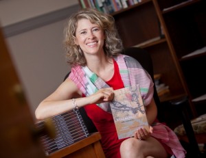 Professor Carrie Rohman with her first book, "Stalking the Subject: Modernism and the Animal"