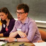 Benjamin Triscuit ’14 speaks during a lunch-and-learn session