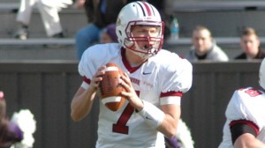 Quarterback Drew Reed gets ready to pass the football