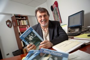 Music Professor Anthony Cummings with his award-winning book