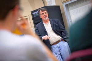 Music Professor Anthony Cummings teaches a course in the Williams Center.