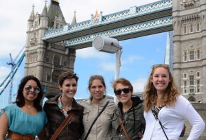 Students visit the Tower Bridge.