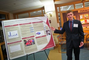 Justin Horn ’15 and his team worked on a project to encourage Hispanic and black students in elementary and high school to study in the science, technology, mathematics, and engineering fields.