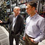 Angel Mendez ’82 and Matthew Schultheiss ’15 at Cisco Systems, Inc., in San Jose, Calif.