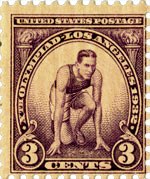 A photograph of Al LeConey '23 was used by the U.S. Postal Service for a 1932 Los Angeles Olympics commemorative stamp. Photo courtesy of Lafayette Special Collections. 