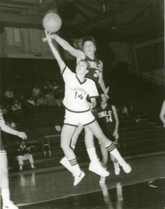 Janet Murray '80 plays during her senior year. Photo courtesy of Lafayette Special Collections. 