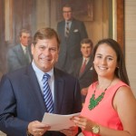 Peter Simon ’75 and Abby Williams ’15 at the William E. Simon & Sons’ office in New Jersey