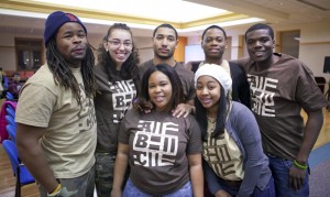 Members of the Association of Black Collegians board Ben Bulluck '16, from left, Jennifer Schroeder '15, Ashley Boyd '15, Dominique Tucker '15, Ariell Christian '17, Aaron Bart-Addison '16, and Hubert Lavie'17 hang out during last year's Black Heritage Month Finale.
