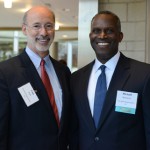 Gov.-Elect Tom Wolf (left) with Mike Newsome '75