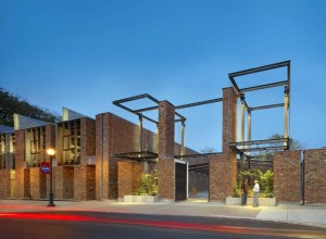 Exterior of the Ahart Family Arts Plaza, Photo by Barry Halkin, Halkin Mason Photography