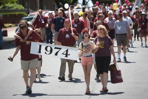 The Class of 1974 marches during Reunion 2014.