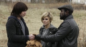 Matthew Rhys (L-R), Kerri Russell, and Thomas as South African liberation fighter Reuben Ncgobo in FX’s The Americans. 