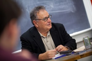 Professor Donald L. Miller teaches class in Ramer History House.