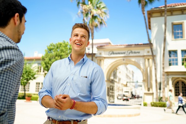 Matthew Mahar '17 on the lot of Paramount Pictures